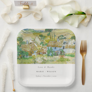 Plato De Papel Boda paisajístico de montaña Rustic Pastel Fields