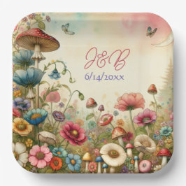 Plato De Papel Boda personalizada con estilo Cottage Core