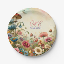 Plato De Papel Boda personalizada de Cottage Core