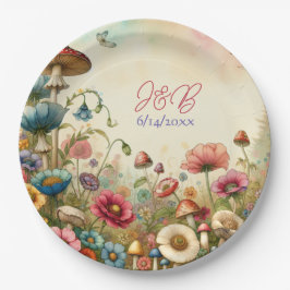 Plato De Papel Boda personalizada de Cottage Core