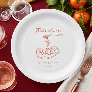 Plato De Papel Boda Personalizada Italiana That's Amore