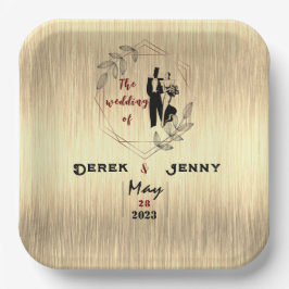 Plato De Papel Boda plateado