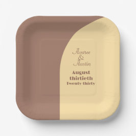 Plato De Papel Boda Plates Mocha Mousse Arched