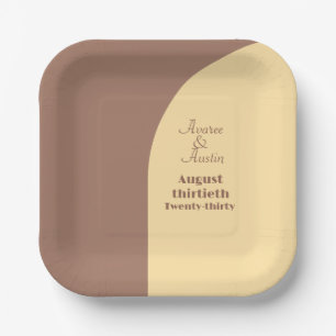 Plato De Papel Boda Plates Mocha Mousse Arched
