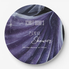 Plato De Papel Boda púrpura moderno con ducha de novia #2