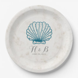 Plato De Papel Boda Real Rustic Seashell