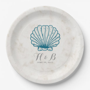 Plato De Papel Boda Real Rustic Seashell