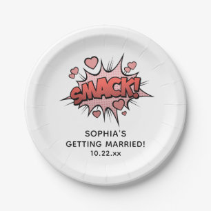 Plato De Papel Boda retro de la fiesta de la soltera