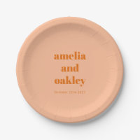 Boda Retro Personalizada Retro Naranja Peach Minim