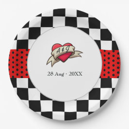Plato De Papel Boda Rockabilly