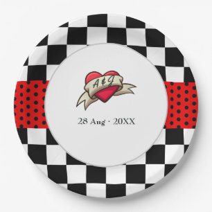 Plato De Papel Boda Rockabilly