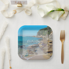 Plato De Papel Boda Rocky Beach
