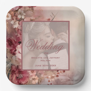 Plato De Papel Boda romántico