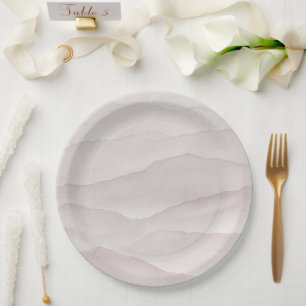 Plato De Papel Boda rosa polvoriento abstracto