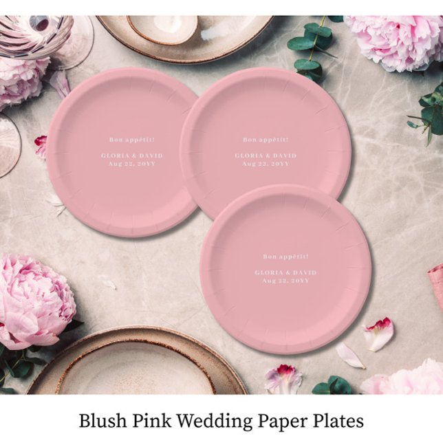 Plato De Papel Boda Rosa Rubor  (Subido por el creador)