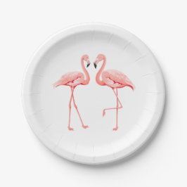 Plato De Papel Boda rosado Flamingo Bridal Shower Love Luau