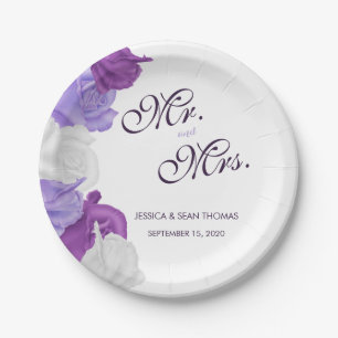 Plato De Papel Boda Rosas de moda Heirloom