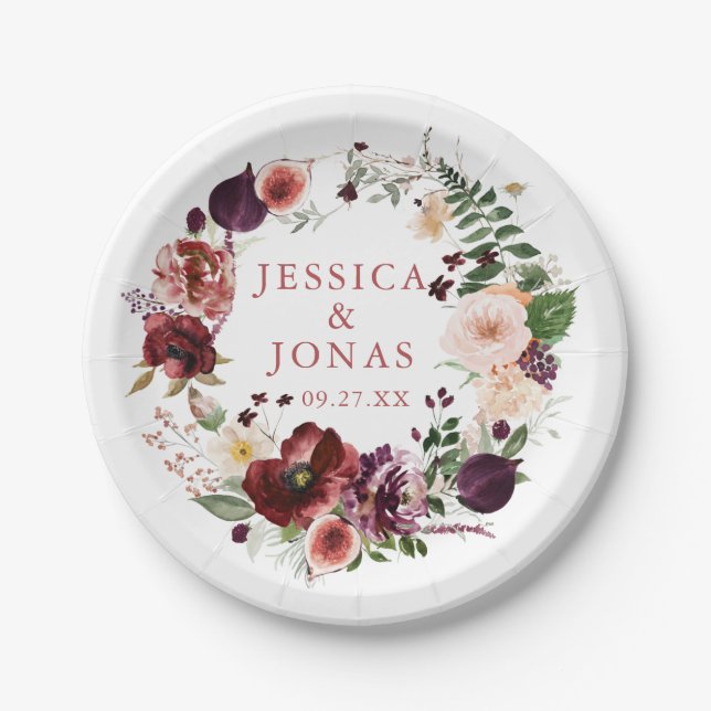 Plato De Papel Boda Rubor Cocktail Fiesta (Anverso)