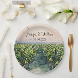 Plato De Papel Boda Rustic Vineyard Destination Italy