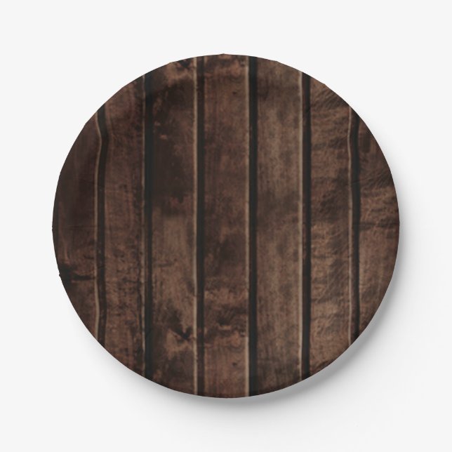 Plato De Papel Boda Rustic Wood (Anverso)
