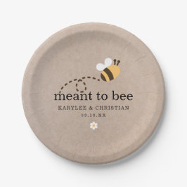Plato De Papel Boda Rústica Abeja Predestinada