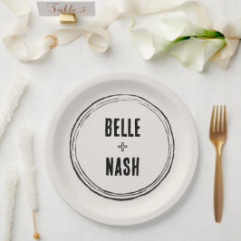 Plato De Papel Boda Rústica Boho en un Granero