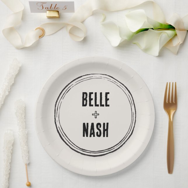 Plato De Papel Boda Rústica Boho en un Granero (Boda)