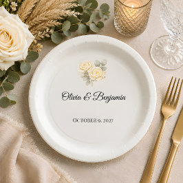 Plato De Papel Boda Rústica de Lujo