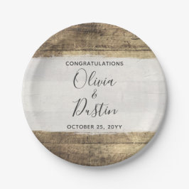 Plato De Papel Boda Rústica de Madera Vintage en Casa de Campo