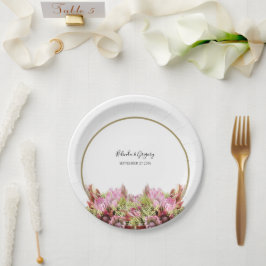 Plato De Papel Boda Rústico de Flores Silvestres