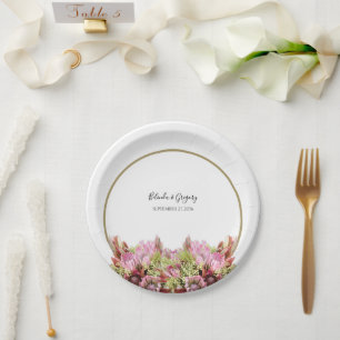 Plato De Papel Boda Rústico de Flores Silvestres