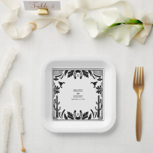Plato De Papel Boda rústico de vaqueros de países occidentales