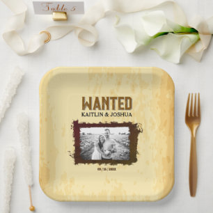 Plato De Papel Boda Rústico Occidental 🤠 WANTED Photo