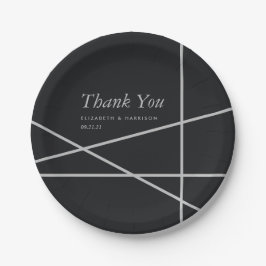 Plato De Papel Boda simple de estilo geométrico