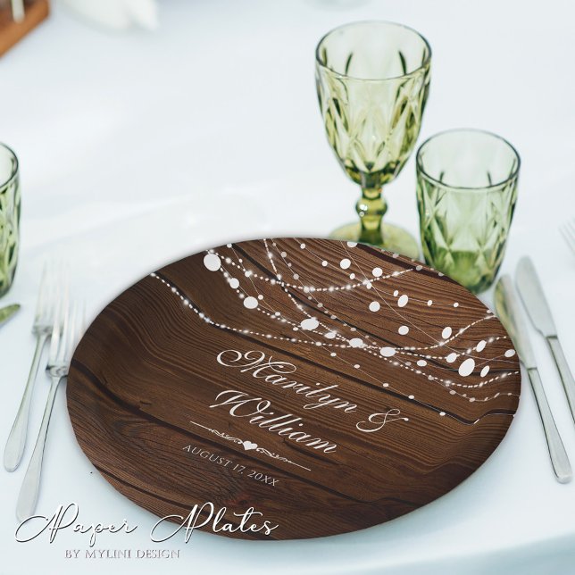 Plato De Papel Boda simple de maderas y cadenas rusas (Subido por el creador)