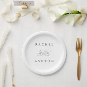 Plato De Papel Boda simple y elegante