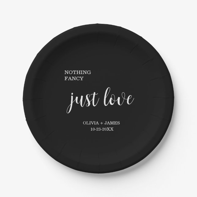 Plato De Papel Boda Sin Adornos Solo Amor   (Anverso)