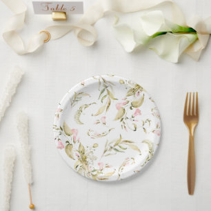 Plato De Papel Boda Spring Boho Wildflower Pampas