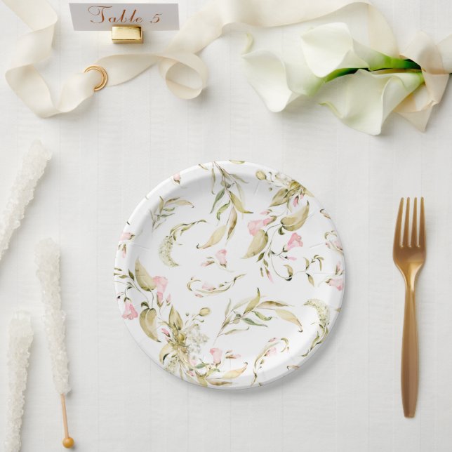 Plato De Papel Boda Spring Boho Wildflower Pampas (Boda)