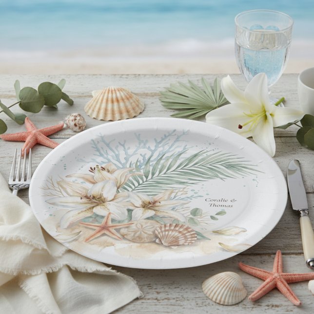 Plato De Papel Boda Tropical Boho en la Playa (Subido por el creador)