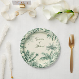 Plato De Papel Boda Tropical de la Isla de Hawái