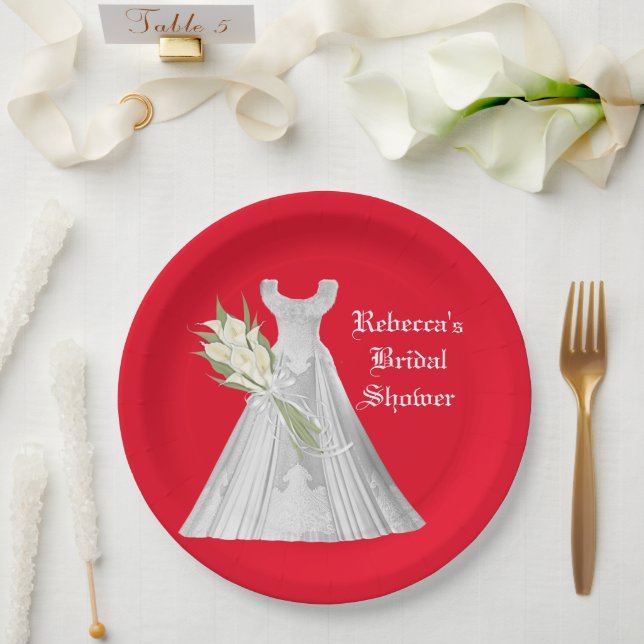 Plato De Papel Boda Vestido Bridal Ducha placa de papel (Boda)