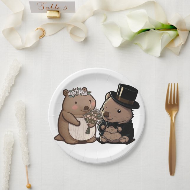 Plato De Papel Boda Wombat (Boda)