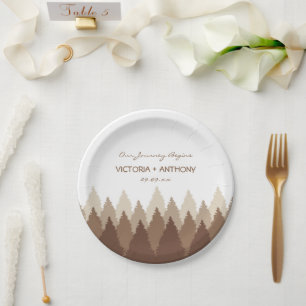 Plato De Papel Boda Woodland Forest Range Brown