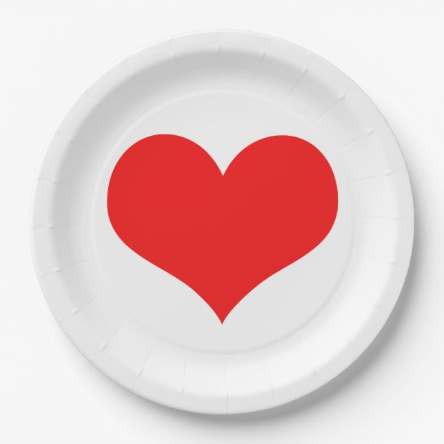 Plato De Papel Bodas lindas de calor rojo Cumpleaños Baby Shower  (Anverso)