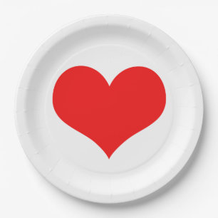 Plato De Papel Bodas Red Heat Cute Cumpleaños Baby Shower White