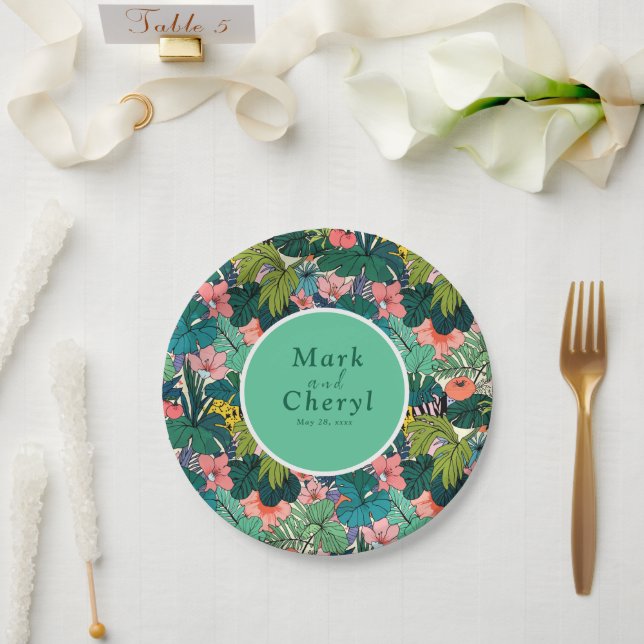 Plato De Papel Bohemian Hibiscus Boda (Boda)