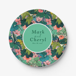 Plato De Papel Bohemian Hibiscus Boda
