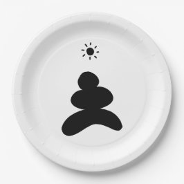 Plato De Papel Boho abstract Stone and Sun