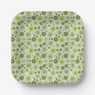 Plato De Papel Boho Acogedor Decorativo Étnico Floral Pastel Sin